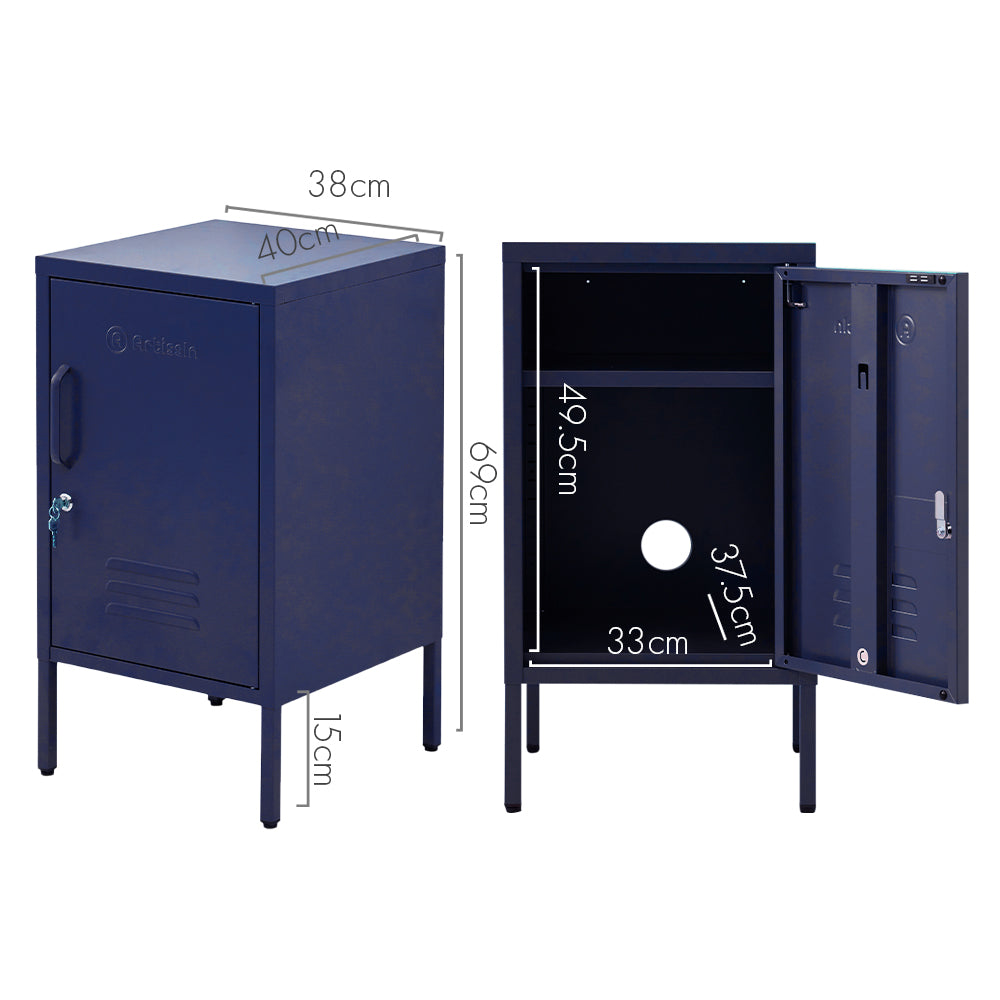 ArtissIn Metal Locker in blue, featuring adjustable shelf and practical design for versatile storage solutions.